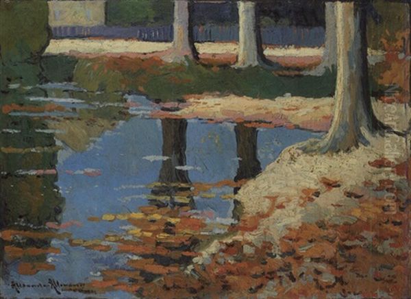 Etang De Chaville En Automne Oil Painting by Alexandre Altmann