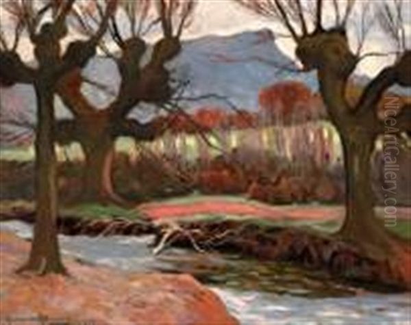 Les Arbres Au Bord De La Riviere Oil Painting by Alexandre Altmann