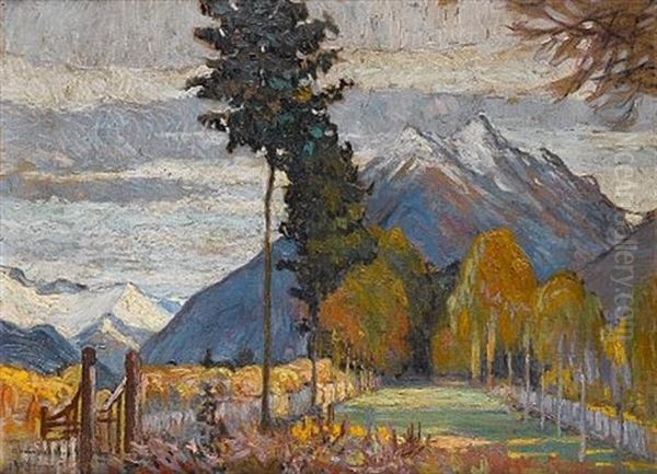 The Avenue And The Mountain Oil Painting by Alexandre Altmann