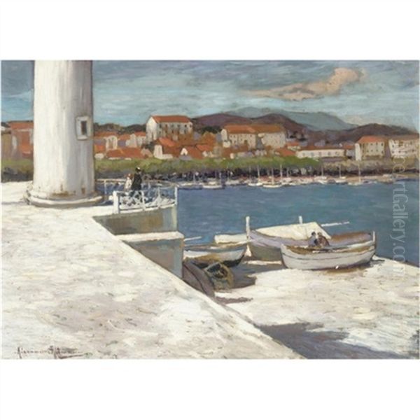 View Of Cannes Oil Painting by Alexandre Altmann