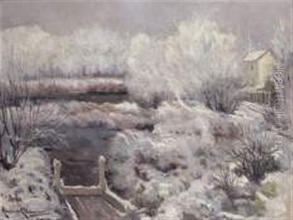 Maison Sous La Neige Oil Painting by Alexandre Altmann