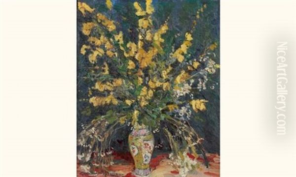 Nature Morte Au Bouquet De Fleurs Oil Painting by Alexandre Altmann