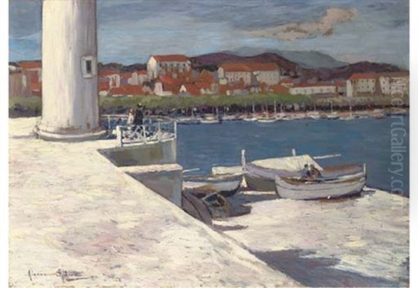 The Port At Cannes Oil Painting by Alexandre Altmann