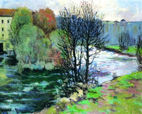 Moulin Sur La Riviere Oil Painting by Alexandre Altmann