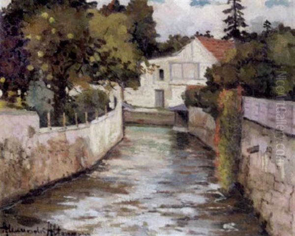 House By The River Oil Painting by Alexandre Altmann