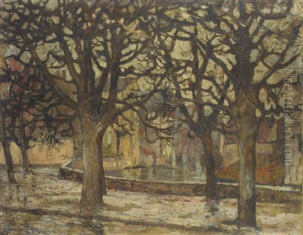 Arbres Au Bord Du Loing A Nemours Oil Painting by Alexandre Altmann