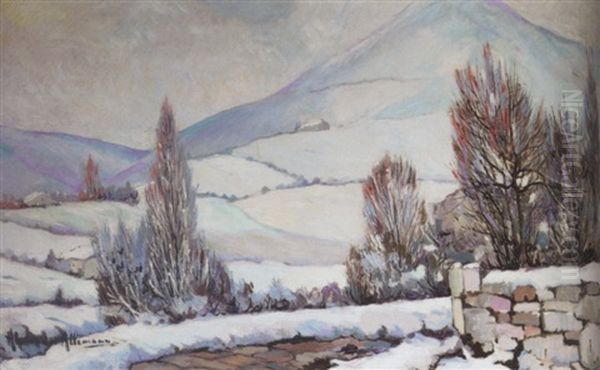 Snowy Landscape Oil Painting by Alexandre Altmann