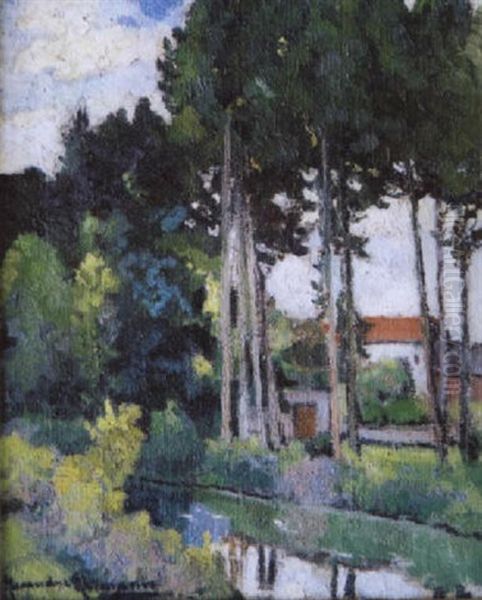 Village Au Bord De Riviere Oil Painting by Alexandre Altmann