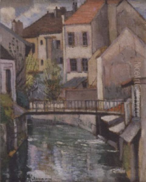 La Passerelle Dans Le Village Oil Painting by Alexandre Altmann