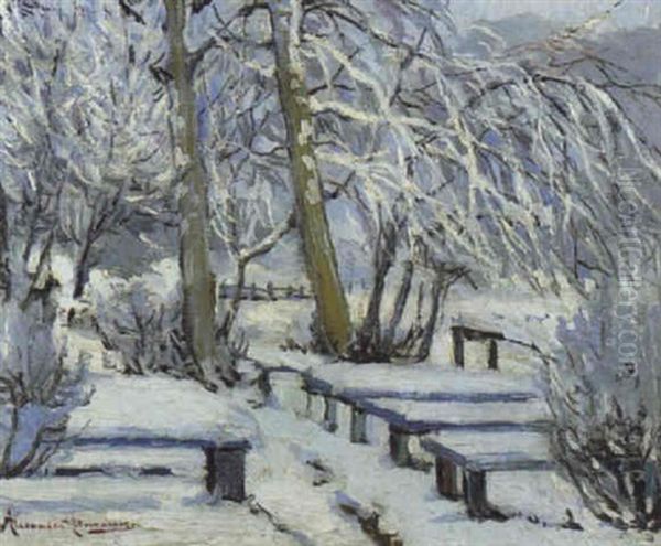 Paysage De Neige Oil Painting by Alexandre Altmann