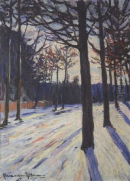 L'allee Enneigee Oil Painting by Alexandre Altmann