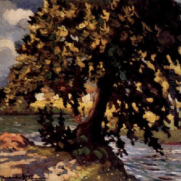 Arbre Au Bord De L'eau Oil Painting by Alexandre Altmann