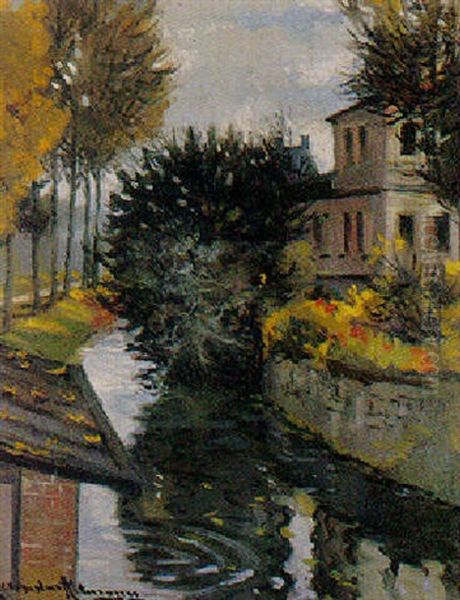 Maison Au Bord De La Riviere Oil Painting by Alexandre Altmann