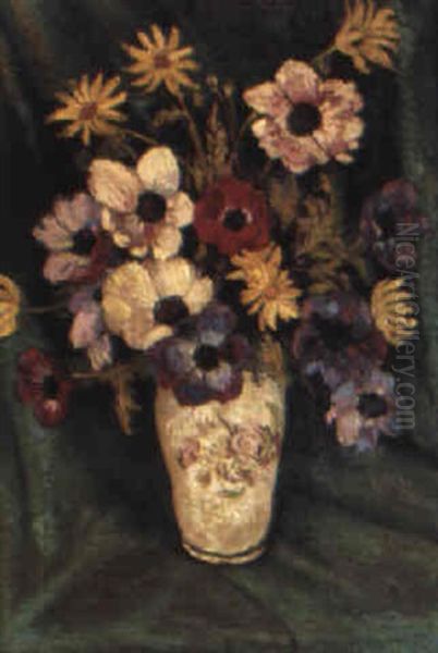 Vase Of Flowers Oil Painting by Alexandre Altmann