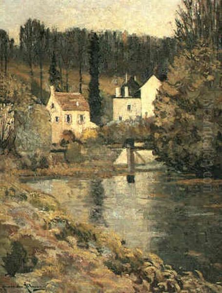 Maisons Et Riviere Oil Painting by Alexandre Altmann