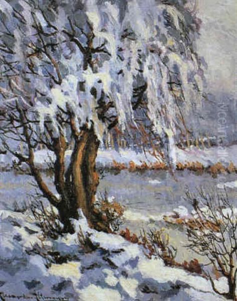 Snow Landscape Oil Painting by Alexandre Altmann