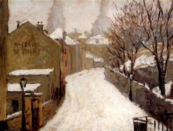 Montmartre En Hiver Oil Painting by Alexandre Altmann