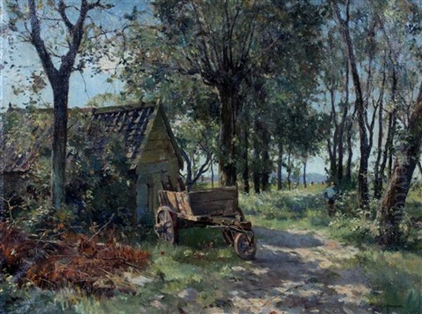 Boerenerf In De Zon Oil Painting by Gerard Altmann