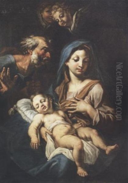 The Holy Family Oil Painting by Martino Altomonte