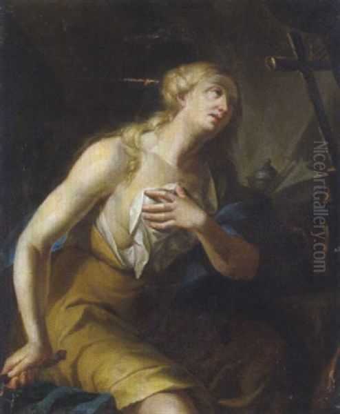 Die Busende Magdalena Oil Painting by Martino Altomonte