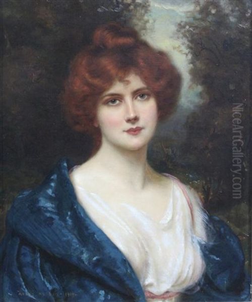 Auburn Haired Beauty Oil Painting by Abbey Altson