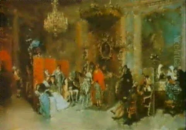 La Recepcion Del Cardenal Oil Painting by Luis Alvarez Catala