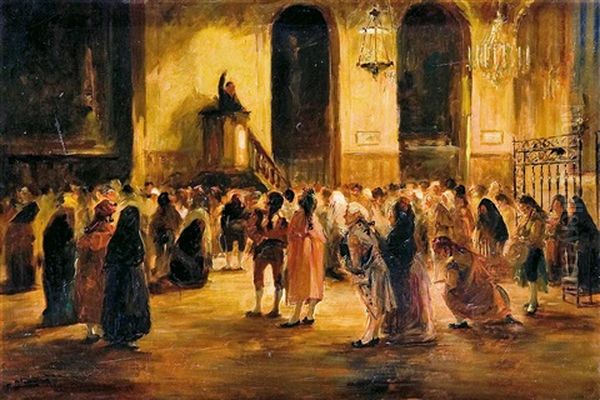 El Sermon Oil Painting by Emilio Alvarez Diaz