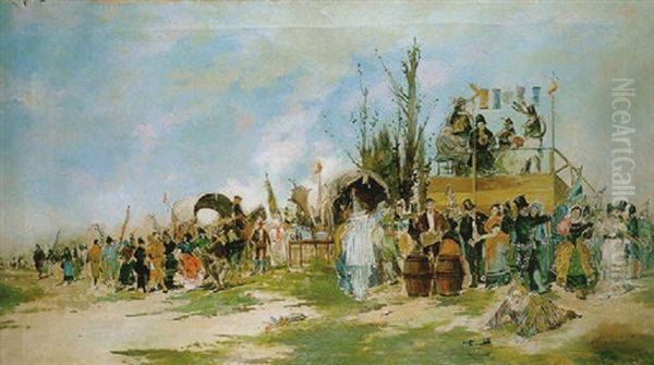 Baile De Carneval En El Campo Oil Painting by Emilio Alvarez Diaz