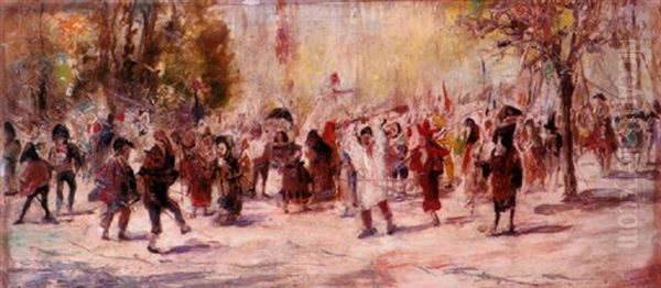 Carnaval Oil Painting by Emilio Alvarez Diaz