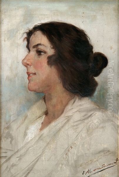 Retrato De Joven Oil Painting by Eugenio Alvarez Dumont