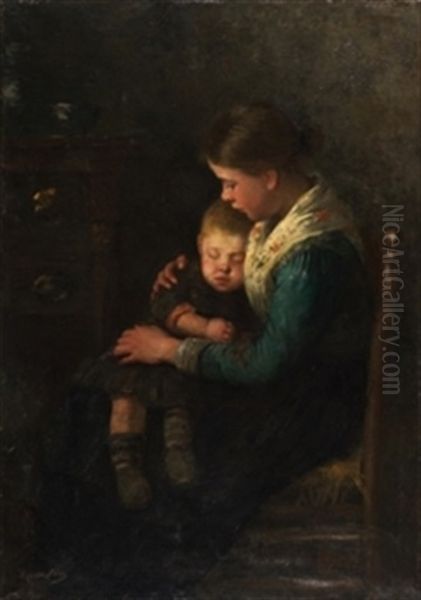 Maternidad Oil Painting by Ventura Alvarez Sala