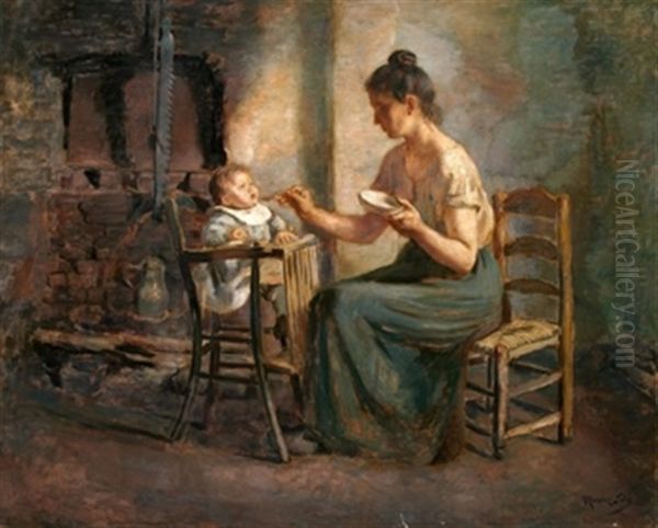 Escena De Madre Con Su Hijo Oil Painting by Ventura Alvarez Sala