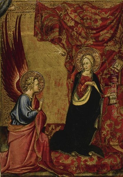 The Annunciation Oil Painting by  Alvaro di Piero (Pedro)