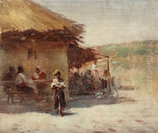 Carciuma Din Sat Oil Painting by Theodor Aman