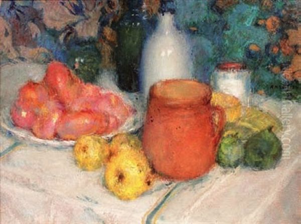 Nature Morte Oil Painting by Edmond Francois Aman-Jean