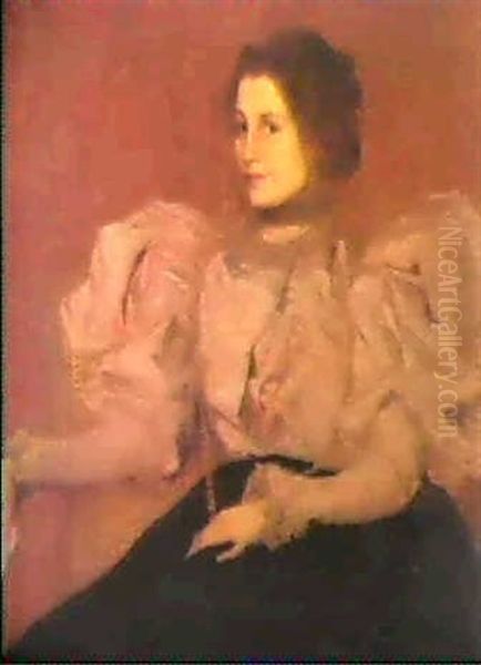 Portrait De Madame Besnard Oil Painting by Edmond Francois Aman-Jean