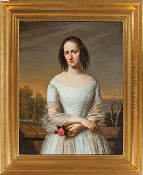 Portrait Of Marie Constance Conway (1822-1854) Oil Painting by Jacques Guillaume Lucien Amans