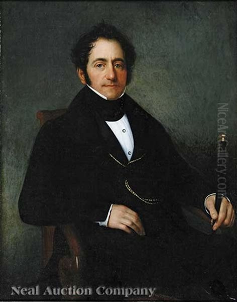 Portrait Of Emile Tanneret Oil Painting by Jacques Guillaume Lucien Amans