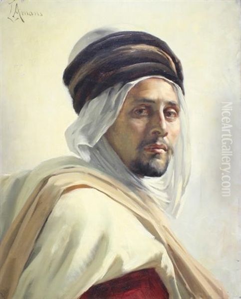 Portrait D'arabe Oil Painting by Louise Amans