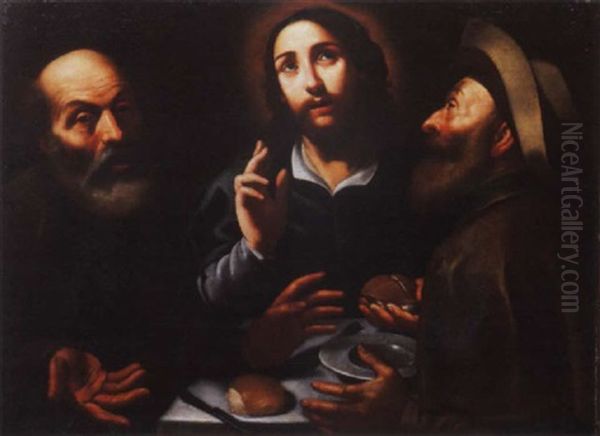 La Cena In Emmaus Oil Painting by Giovanni Antonio d' Amato the Younger