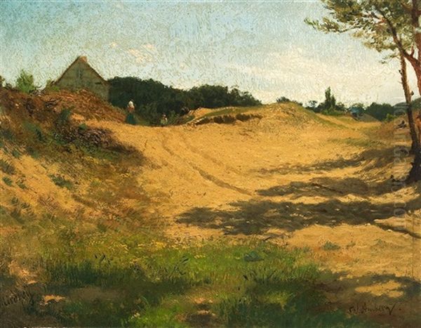 Dune Mit Haus (bei Misdroy) Oil Painting by Wilhelm August Lebrecht Amberg