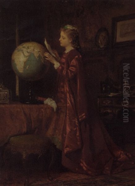 Far Away Places Oil Painting by Wilhelm August Lebrecht Amberg