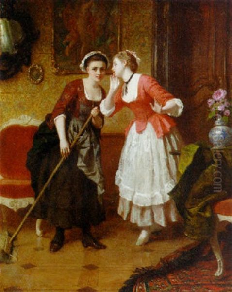 The Secret Oil Painting by Wilhelm August Lebrecht Amberg