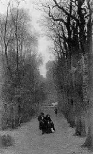 Motiv Aus Dem Tiergarten Oil Painting by Wilhelm August Lebrecht Amberg