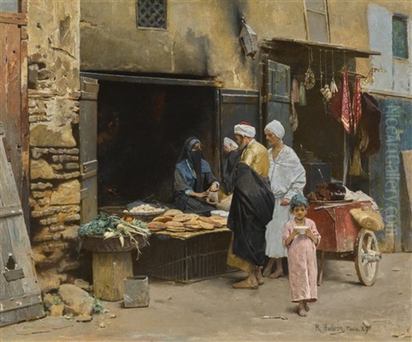 The Baker's Shop, Cairo Oil Painting by Raphael von Ambros