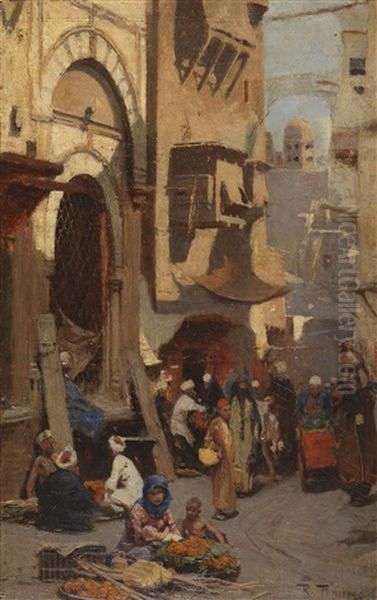 Au Caire Oil Painting by Raphael von Ambros