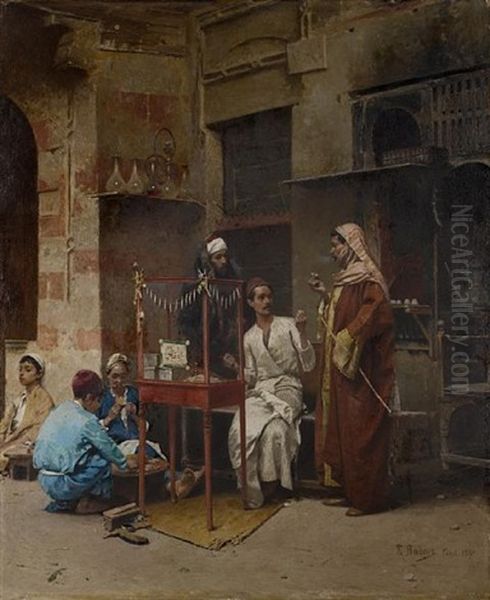 The Tobacco Seller, Cairo Oil Painting by Raphael von Ambros