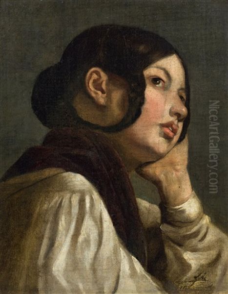 Madchenportrat Oil Painting by Friedrich von Amerling