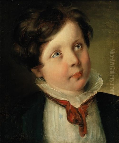 Portrait Of A Child Oil Painting by Friedrich von Amerling