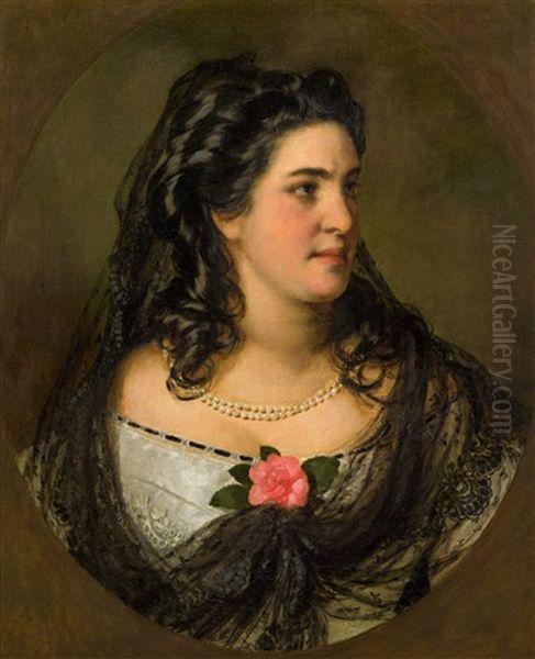 Luise Tauber, Geb. V. Honigsberg Oil Painting by Friedrich von Amerling